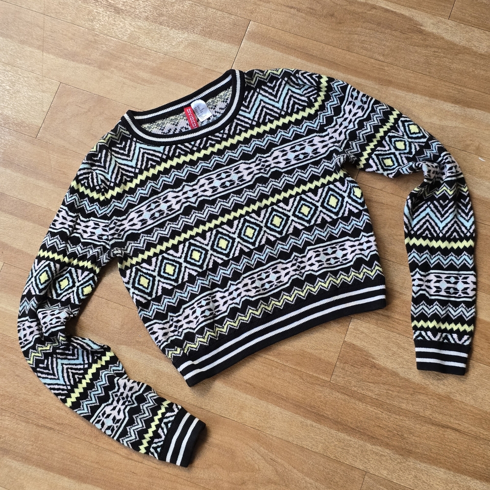 Patterned Black and Yellow Sweater